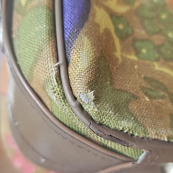 Vintage 70s Floral Mid Century Modern Travel Weekend Bag Small Suitcase - Picture 6 of 16